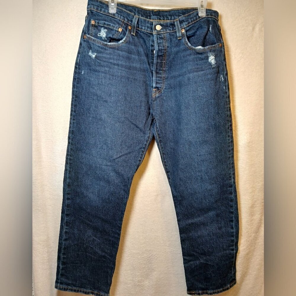 LEVI'S 501 Blue Denim Size W32 L26 Distressed